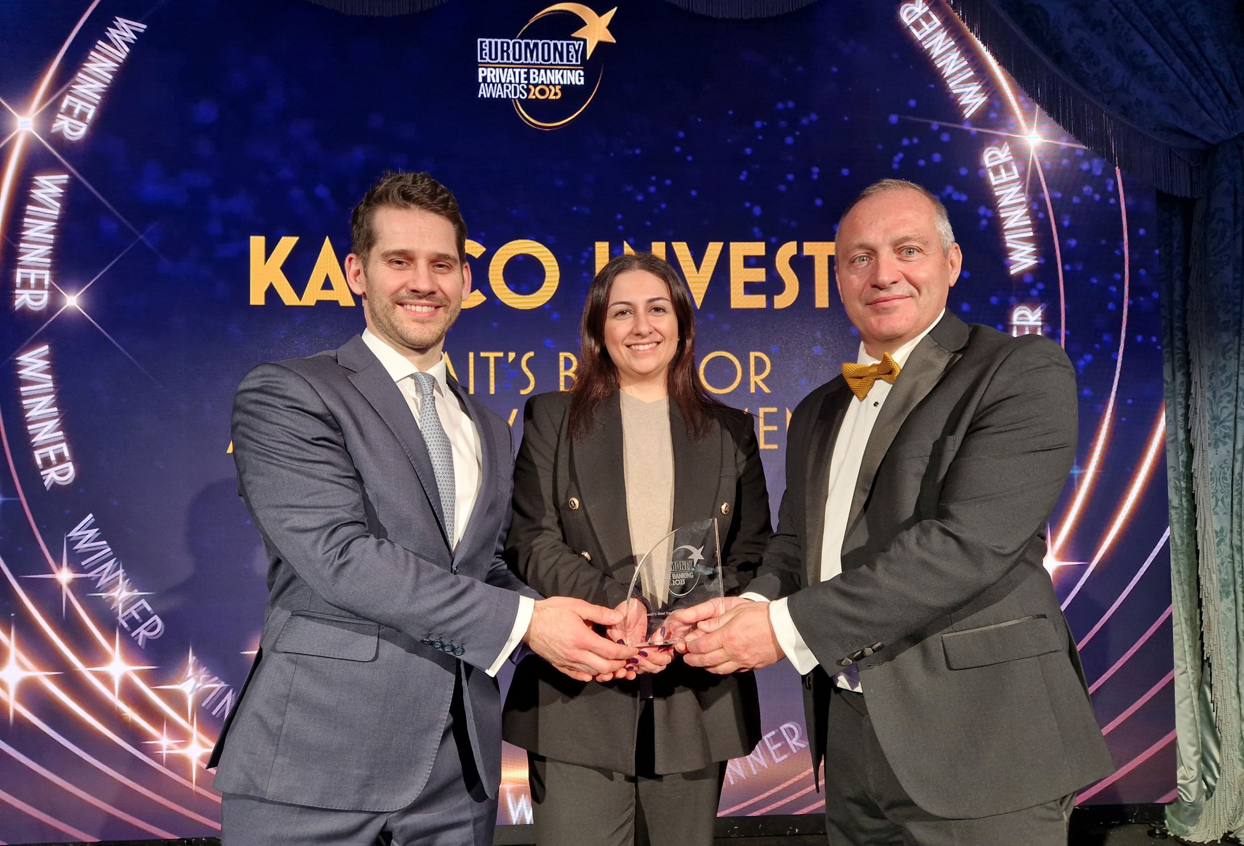 Hassan and Layla receiving the award